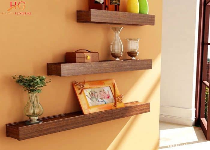 Kệ gỗ thiết kế tối giản cho không gian hiện đại