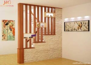 Top 10 vách ngăn trang trí bằng gỗ ngăn phòng khách và cầu thang đẹp, hiện đại