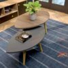 Bàn sofa chân gỗ sồi tự nhiên hình chiếc lá