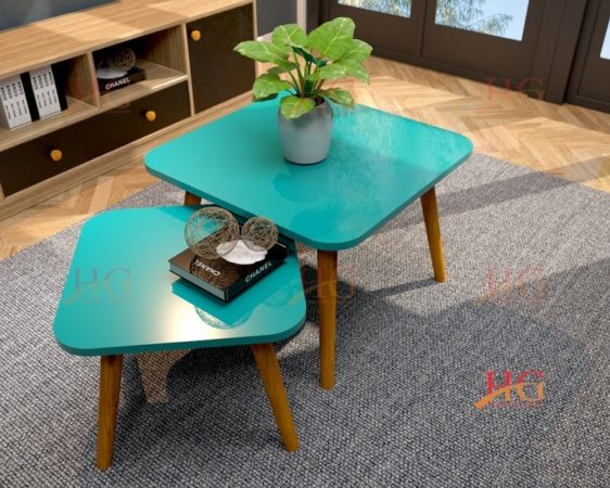Sản phẩm bàn sofa chân gỗ Sồi tự nhiên hình vuông