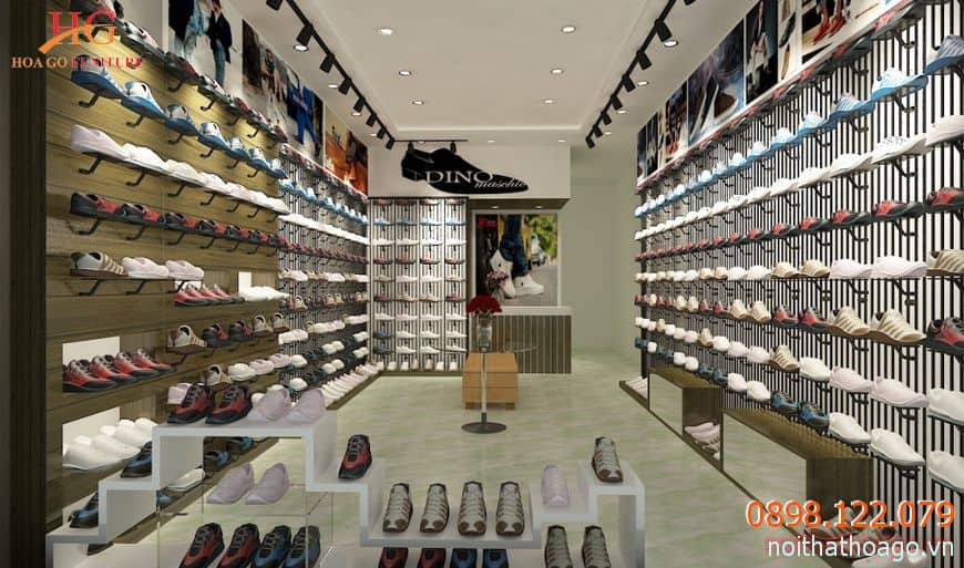 Kệ trưng bày quần áo giày dép giúp tôn lên giá trị sản phẩm