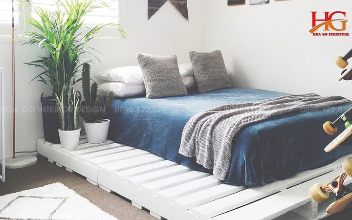 Những chiếc giường bằng gỗ pallet rất thân thiện với môi trường