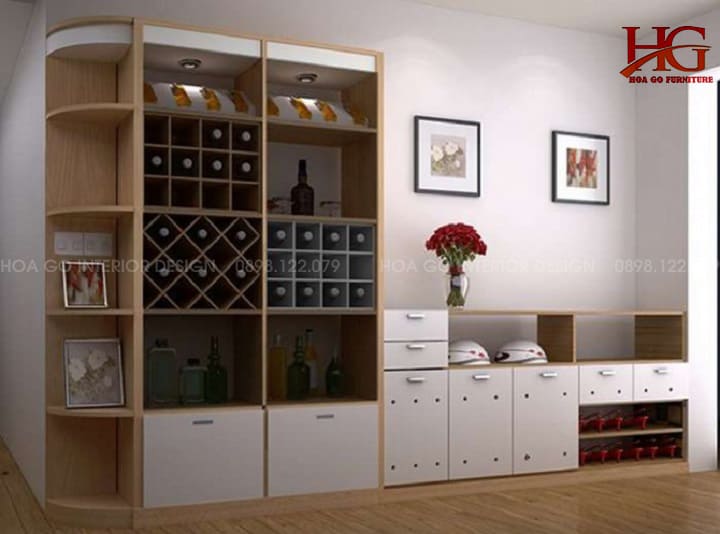Tủ rượu đẹp gia tăng tính thẩm mỹ cho không gian căn phòng