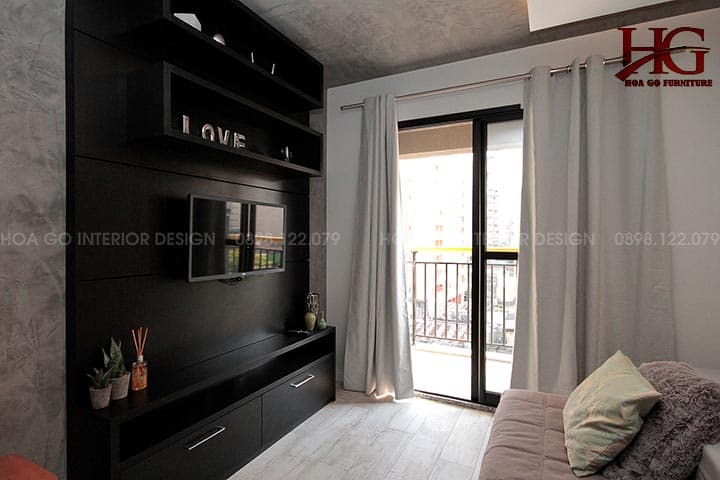 Gương chính là cách khá hữu hiệu giúp không gian căn hộ studio rộng rãi hơn